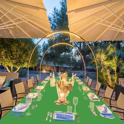 Disposable Green Gold Plastic Tablecloth 54 x 108 Inch - Pack of 6 - Rectangular Party Cover