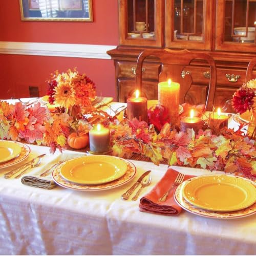 Artificial Fall Maple Leaf Garland 6 Pack - 6 Ft Autumn Decor
