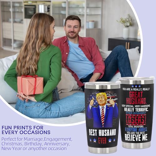 Modern Funny Gift Set for Husband - Stainless Steel Mug & Card Box
