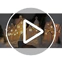 Ceramic Christmas Village Set with Lights and Figurines - Indoor Holiday Decor