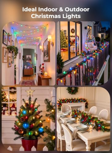 Multicolor Battery Operated Christmas String Lights 2 Pack - 100 LEDs, 8 Modes