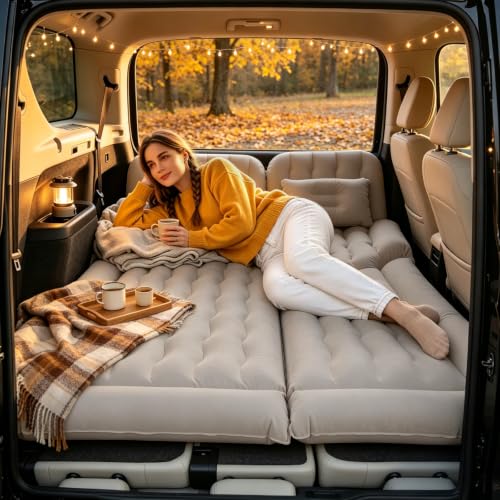 Inflatable SUV Air Mattress with Electric Pump for Camping & Road Trips