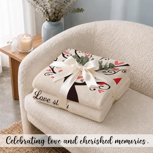 20th Anniversary Blanket - China Wedding Keepsake for Couples, Cozy Romantic Throw