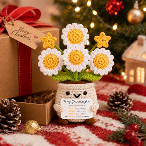 Crochet Flower Gift for Granddaughter from Grandma - Handmade Encouragement Gift