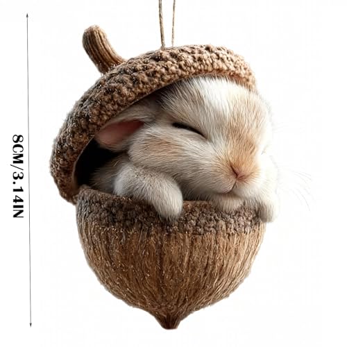3D Forest Animal Acorn Ornament - Woodland Squirrel Tree Decor (B)