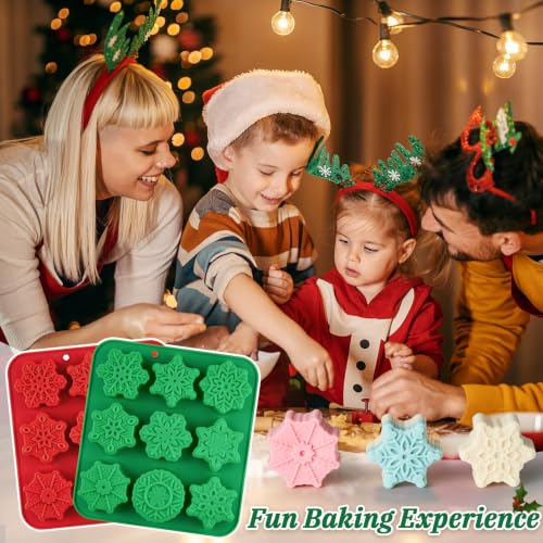 Snowflake Silicone Mold - Christmas Chocolate & Craft Baking 2Pcs
