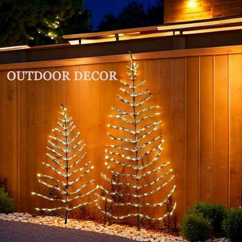 4FT LED Wall Tree with 108 Warm White Fairy Lights - Indoor Outdoor Holiday Decor