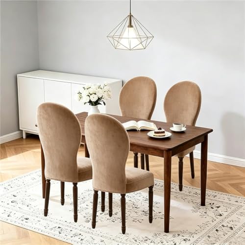 Black Set of 6 Waterproof Round Back Dining Chair Covers - Armless Slipcovers