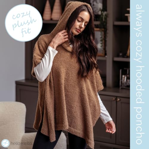 Hello Mello Always Cozy Mushroom Hooded Poncho - Soft Oversized Wrap