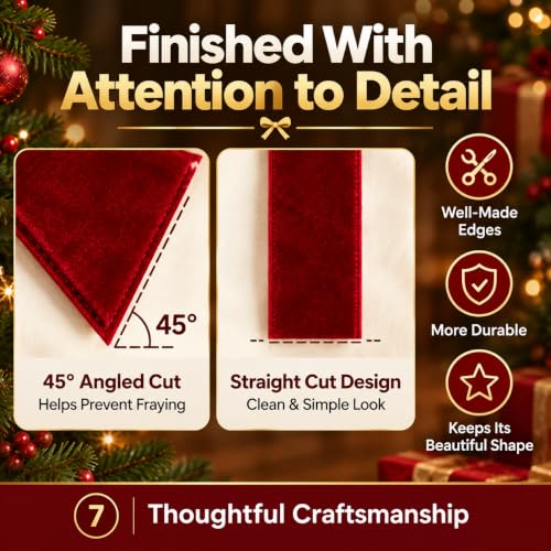 25 Pcs Burgundy Velvet Christmas Bows for Tree Wreath Garland & Gift Wrap
