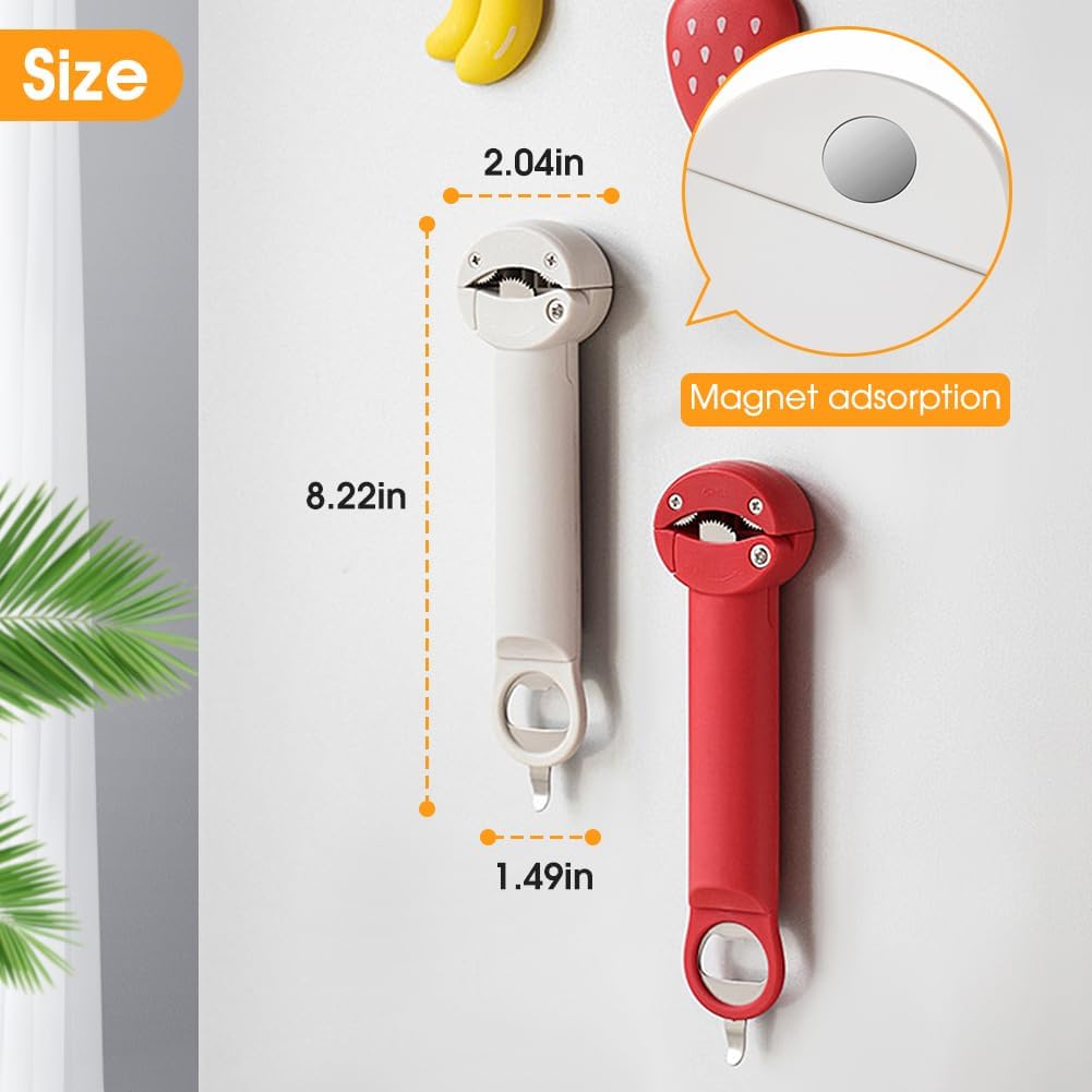 Skiennix 3-In-1 Multifunctional Retractable Bottle Opener - Stainless Steel Jar Opener for Seniors & Arthritis Relief
