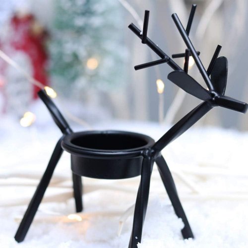 BestAlice Reindeer Tealight Holders - 2 Pack Metal Christmas Candle Holders for Holiday Decor
