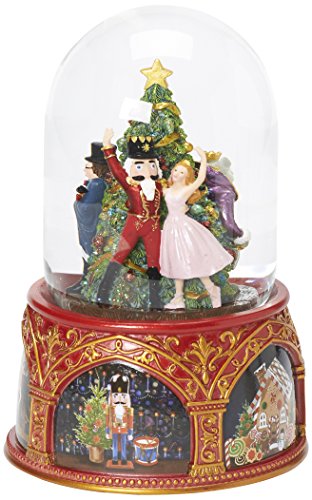 Nutcracker Ballet Musical Glitter Dome - Clara & The Nutcracker Collectible, 8 Inch
