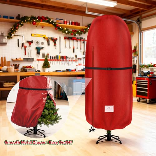 KHAMAL 6 FT Christmas Tree Cover Waterproof & Dustproof Storage Bag - Red