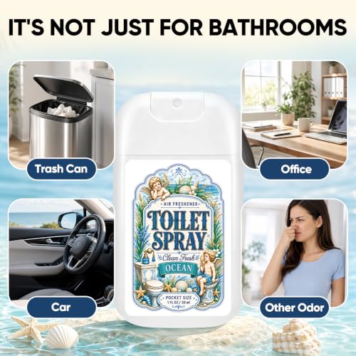 Travel Size Toilet Spray Pack - Bathroom Odor Neutralizer with 8 Scents