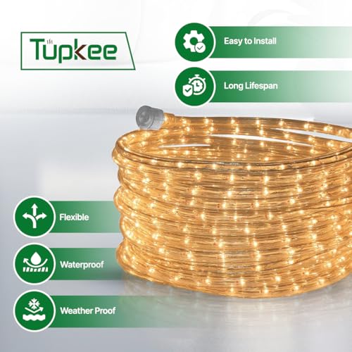 2 Pack Clear Incandescent Rope Lights 24ft Waterproof Connectable Indoor Outdoor
