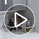 White 2 Pack L-Shaped Corner Shower Caddies Wall-Mounted Rustproof Stainless Steel