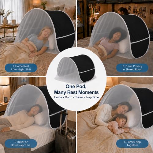 Night Shift Light-Blocking Bed Tent with Mesh Vents for Sleep Privacy