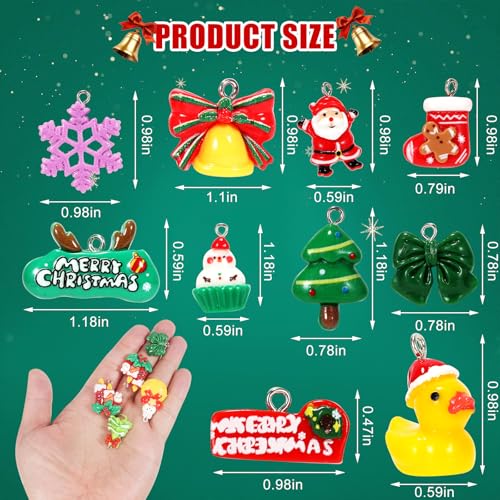 96 Pcs Mini Christmas Ornaments Set - Resin Tiny Tree Decorations & Figurines