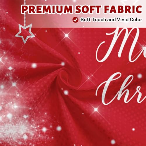 Christmas Red Shower Curtain Set with Window Curtains - 72x72 Inches