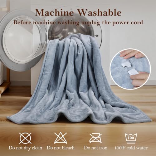 Electric Heated Throw Blanket 50x60 Soft Flannel Sherpa Cozy Bed Couch