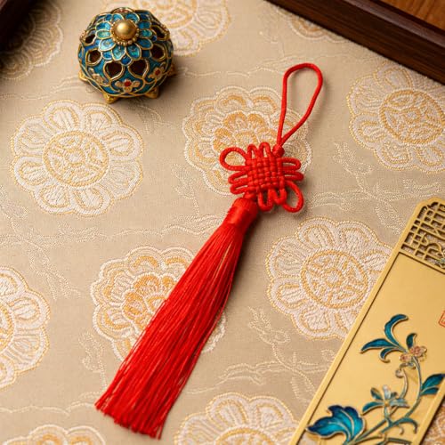 20 Pack Red Chinese Knot Tassel Pendants for Keychains & Home Decor