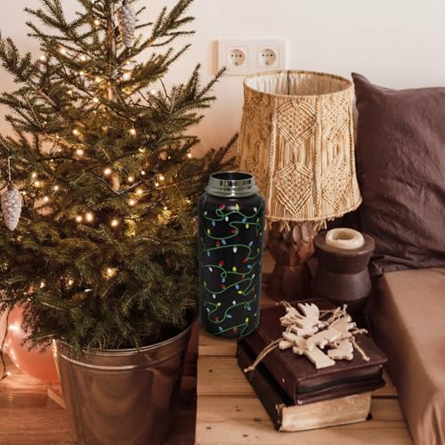 Insulated Christmas Water Bottle 32 oz - Black, Green, Yellow Variations