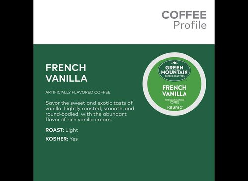 Green Mountain Coffee French Vanilla K-Cup Pods - Light Roast, 120 Count (5 Boxes of 24 Pods)