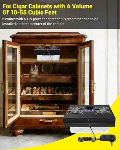 Electric Humidifier for Cigar Cabinets 10-55 Cu Ft Adjustable Temp & Humidity