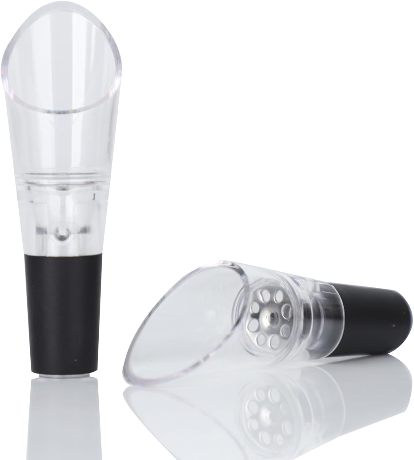 Wine Aerator Pourer | Premium Aerating Spout and Decanter Set - Improve Taste and Smell Immediately,Perfect Wine Gift(2PCS)- Black