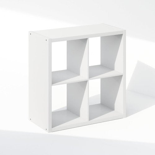Furinno 4-Cube Closet Organizer - Extra Thick Frame for Stylish Storage | White