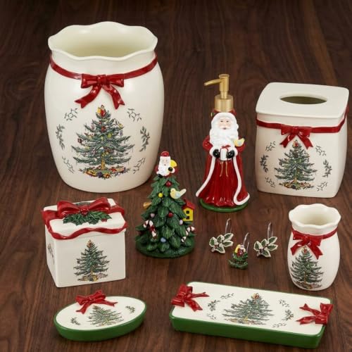 Red Christmas Tumbler Cup for Makeup Brushes, Razors & More - Spode Holiday Collection