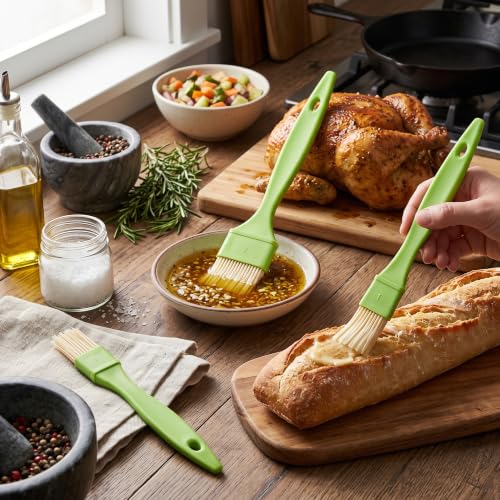 3-Piece Pastry & Basting Brush Set for Baking, Grilling, Cooking