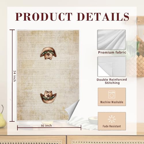 Western Christmas Kitchen Dish Towels Set - Cowgirl Holiday Decor 16x24 A-christmas Towels