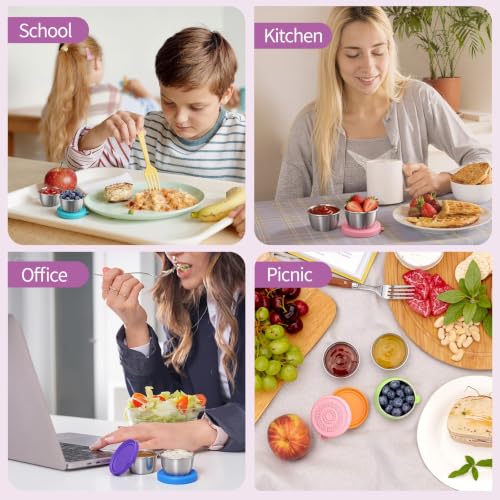 Candy Sauce Containers 1.6 Oz Leakproof Snack Cups with Lids - 12 Pack