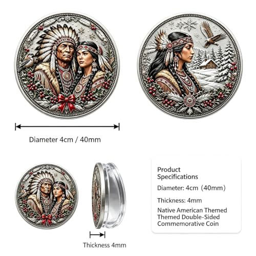 Native American Christmas Collectible Coin Set - 9 Pieces Holiday Keepsakes