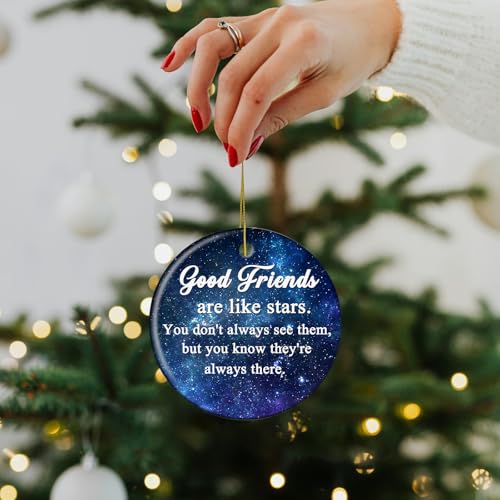 Friendship Christmas Ornaments - Bestie 3-Inch Holiday Tree Decorations - Waterproof Ceramic Gifts for Women Men - Friends Variation of Friends-1