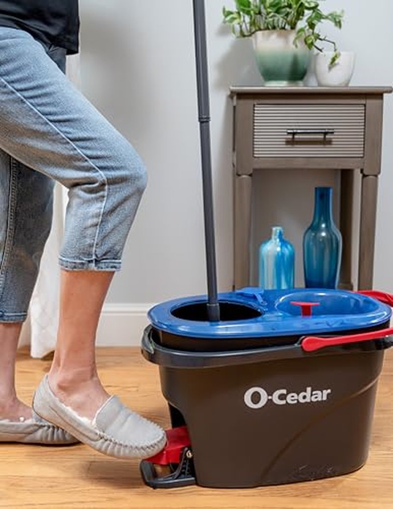O-Cedar RinseClean Spin Mop & Bucket System | Clean with Water | Removes 99% of Bacteria