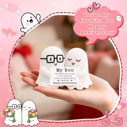 Funny Crochet Ghost Gift for Anniversary Couple - Handmade Humor Gift for Men Women