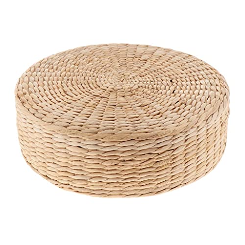 Meditation Floor Cushion Seat Pillow Natural Straw & Sponge Rustic Japanese Style