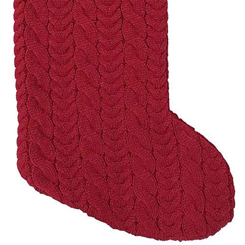 Personalized 21 Inch Cable Knit Christmas Stocking with Embroidered Initial