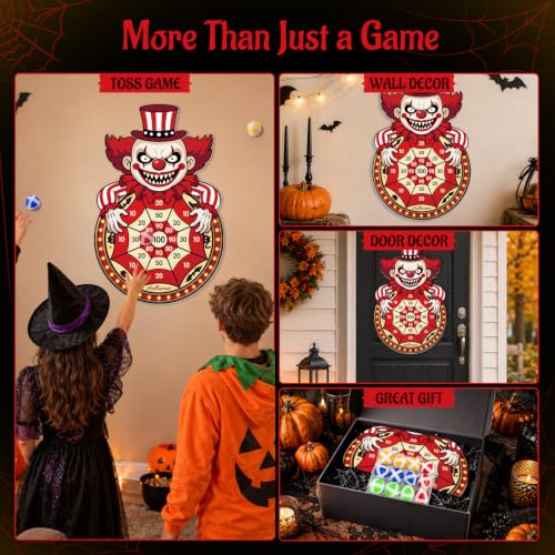 Halloween Dart Board Game with Sticky Balls for Party Decorations