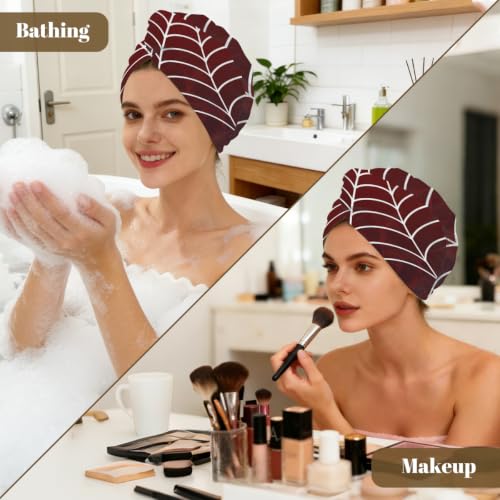 Microfiber Hair Towel Wrap with Bright Gradient Spider Web Print - 25.6x9.8 inch