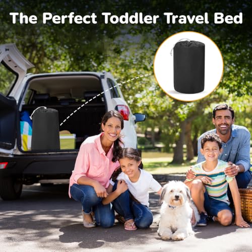Inflatable Toddler Travel Bed 53 Inch Portable Air Mattress with Safety Rails
