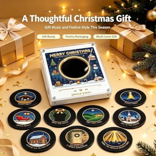 Jingle Vinyl Player Fridge Magnet Music Box Set-A