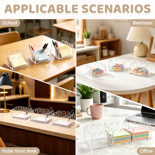 Clear Acrylic Sticky Note Holder Set - 3 Pieces Desk Organizer for 3x3 Notes