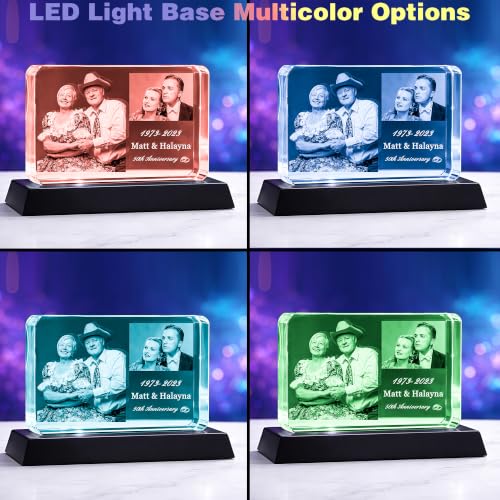 3D Crystal Photo Gift - Personalized Anniversary & Wedding Keepsake - Variation B
