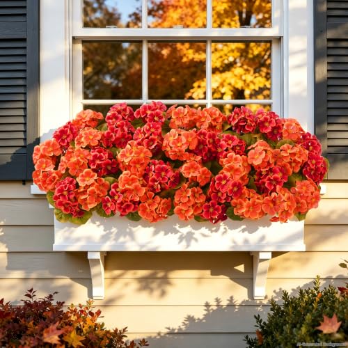 Mixed Orange 8-Pack Artificial Fall Flowers for Outdoors and Indoor Decor