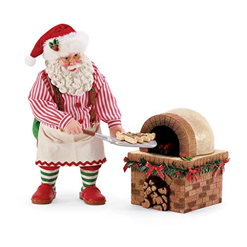 Christmas Santa Figurine with Pizza Oven - Holiday Collectible Set