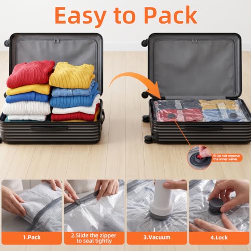 Rechargeable Wireless Vacuum Storage Bags Set - 15 Travel Size Combo